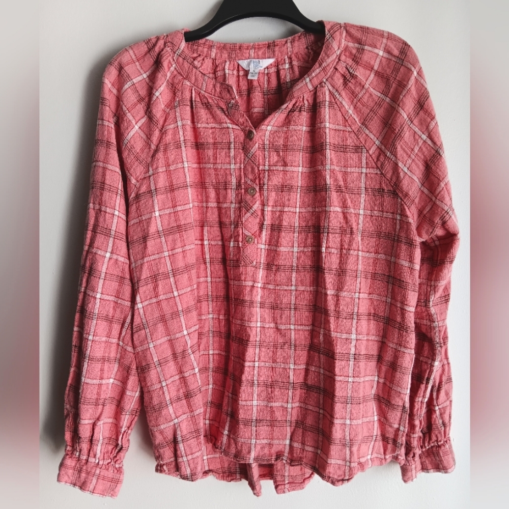 3 For $13💛Plaid Button-Up Long Sleeve Shirt